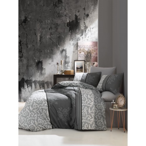 Kokvilnas gultas veļas komplekts  Natura Grey 200x220 cm 