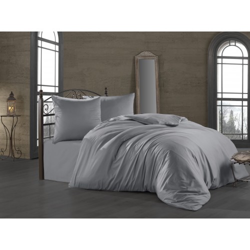 Kokvilnas satīna gultas veļas komplekts  Silver 140x200 cm