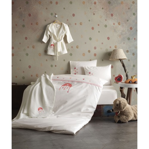 Bērnu gultas veļas komplekts Dreamy White 100x140 cm 