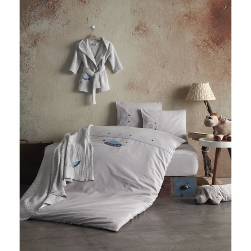 Bērnu gultas veļas komplekts Space Grey 100x140 cm 