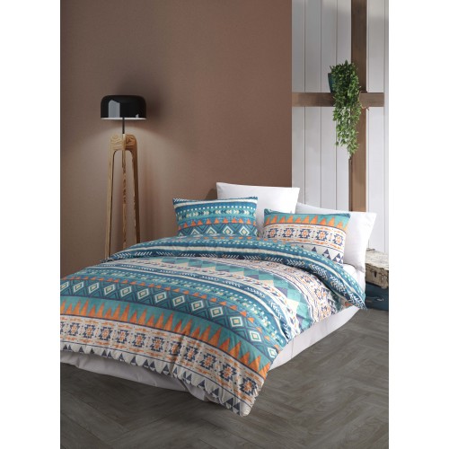 Kokvilnas gultas veļas komplekts Mari Blue 200x220 cm 